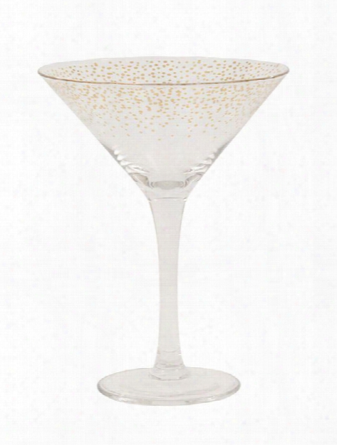 Cocktail Glass W/ Gold Dots Design By Bd Edition