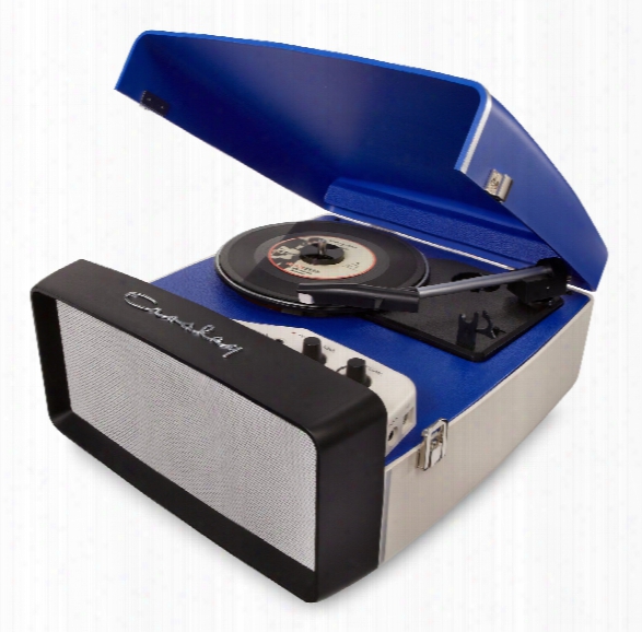 Collegiate Turntable In Blue & Ivory Design By Crosley