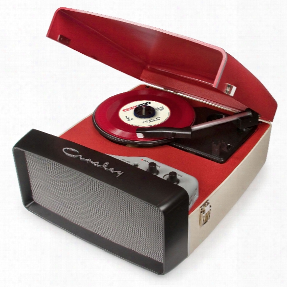 Collegiate Turntable In Red & Cream Design By Crosley