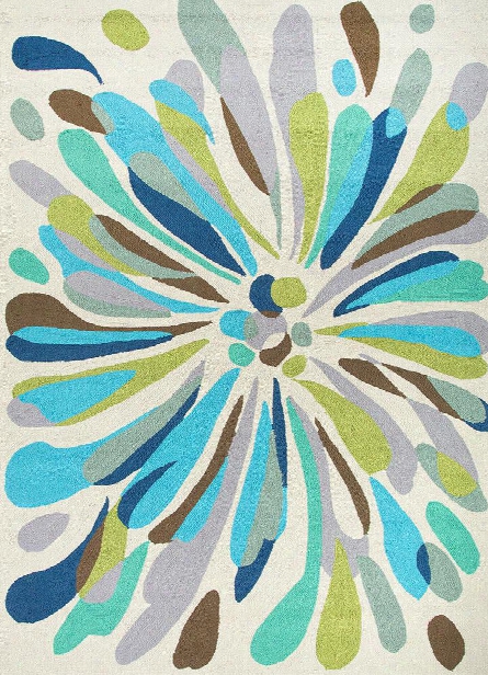 Colours Collection Flowerburst Rug In Light Grey Design By Jaipur