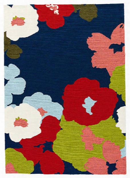 Colours I-o Rug In Medieval Blue & Ribbon Red Design By Jaipur
