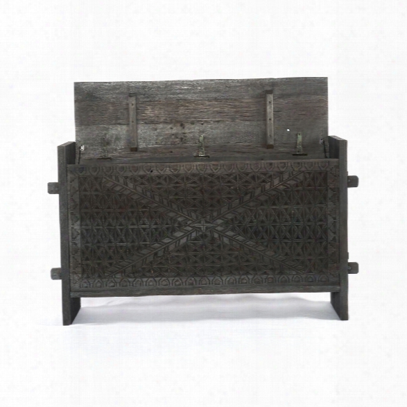 Columbus Trunk Console Table In Dark Totem