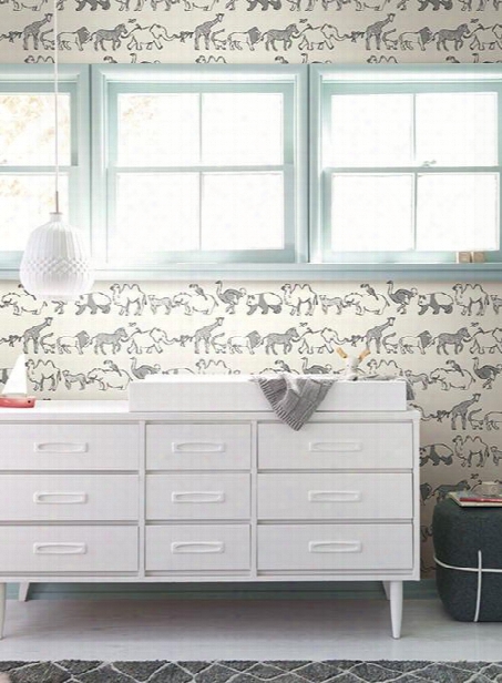 Congo Line Wallpaper In Black And Grey By York Wallcoverings