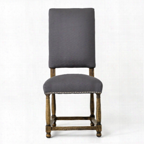Connor Dining Chair In Grey Cotton
