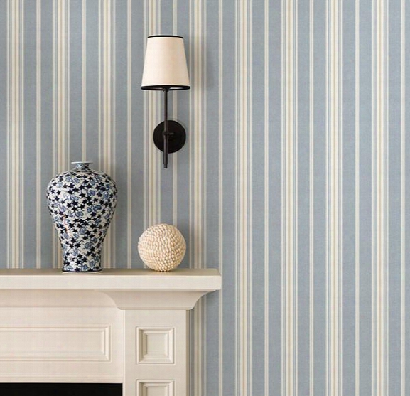 Cooper Denim Cabin Stripe Wallpaper From The Seaside Living Collection By Brewster Home Fashions