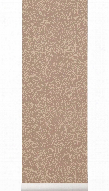 Coral Wallpaper In Dusty Rose & Beige Design By Ferm Living