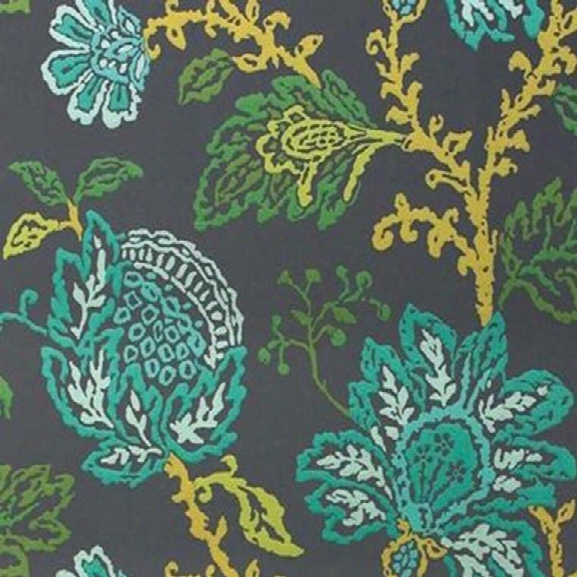 Coromandel Wallpaper In Teal, Green, And Lime By Nina Campbell For Osborne & Little
