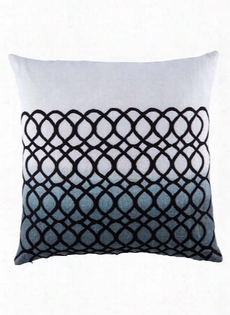 Cosmic Pillow In Blanc De Blanc & Goblin Blue Design By Nikki Chu