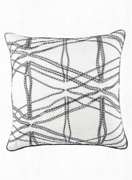 Cosmic Pillow In Blanc De Blanc & Jet Black Design By Nikki Chu