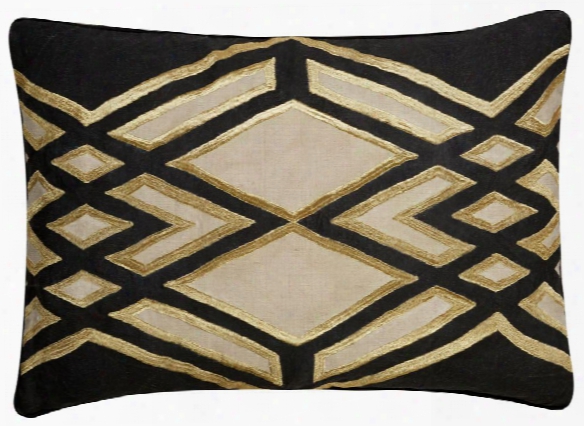 Cosmic Pillow In Jet Black & Oatmeal Design By Nikki Chu