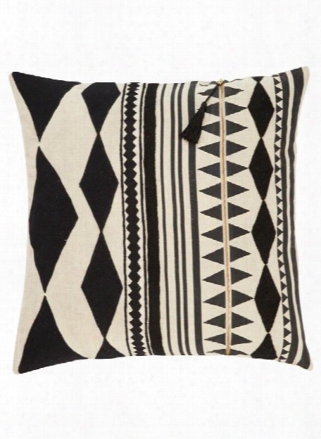 Cosmic Pillow In Oatmeal & Jet Black Design By Nikki Chu
