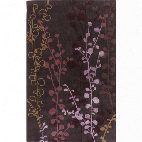 Cosmo Ultra Collection Wool Area Rug In Shadowy Mauve, Brown Sugar, And Dusty Rose Design By Surya