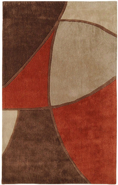 Cosmopolitan Collection Area Rug In Coffee Bean, Mocha, And Burnt Sienna Design By Surya