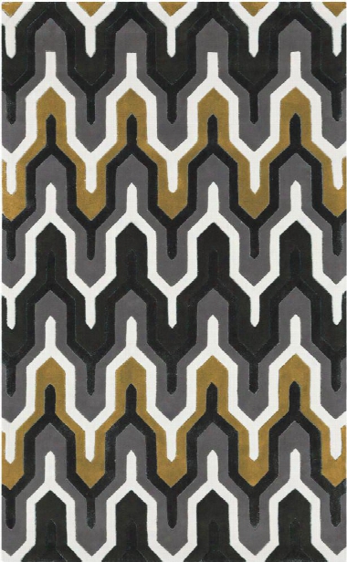 Cosmopolitan Collection Area Rug In Pewter And Split Pea Design By Surya