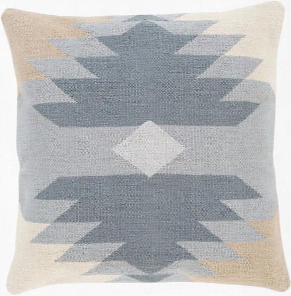 Cotton Kilim 18" X 18" Cotton Cushion In Charcoal And Medium Gray Shade By Surya