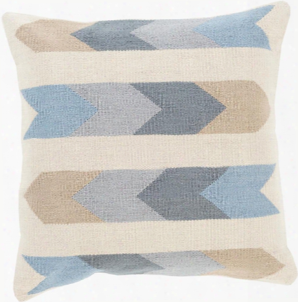 Cotton Kilim 18" X 18" Cotton Cushion In Cream And Charcoal Shade By Surya