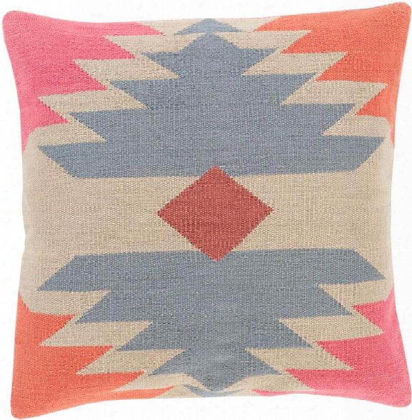 Cotton Kilim 18" X 18" Cotton Pillow In Medium Gray And Taupe Tone By Surya