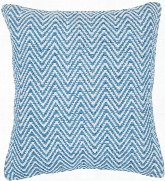 Cotton Pillow In Blue & White Design By Chandra Rugs