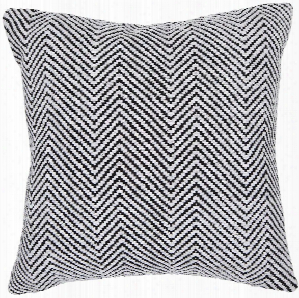 Cotton Pillow In White & Black Design By Chandra Rugs