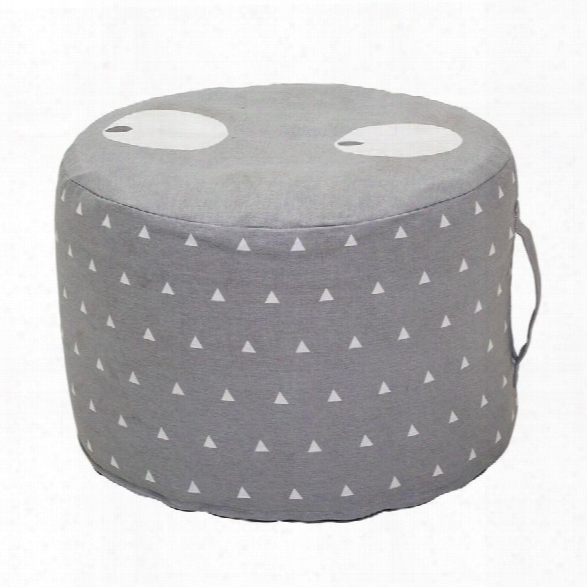 Cotton Pouf In Grey Design By Bd Mini