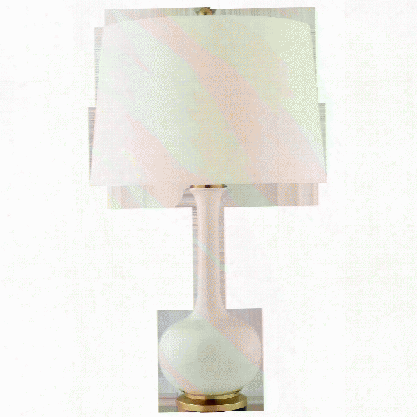 Coy Medium Table Lamp In Various Finishes W/ Natural Percale Shade Design By Christopher Spitzmiller