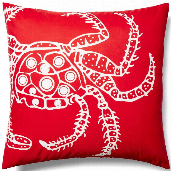 Crab Red Outdoor Pillow Design By Allem Studio