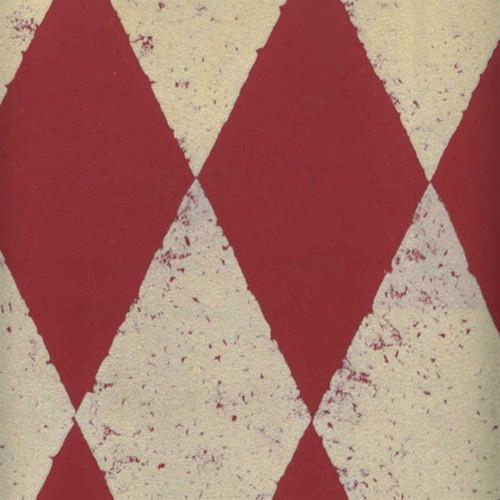 Cream & Peanut Red Harlequin Velvet Flocked Wallpaper Design By Burke Decor