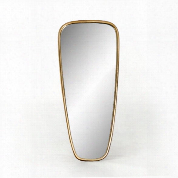 Crescent Mirror In Aged Gold
