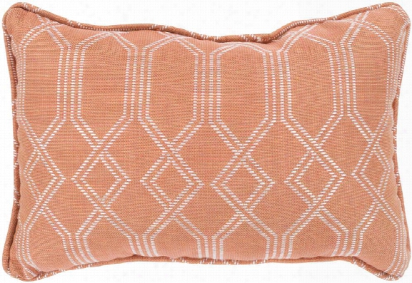 Crissy Pillow In Bright Orange & White Design By Sunbrella