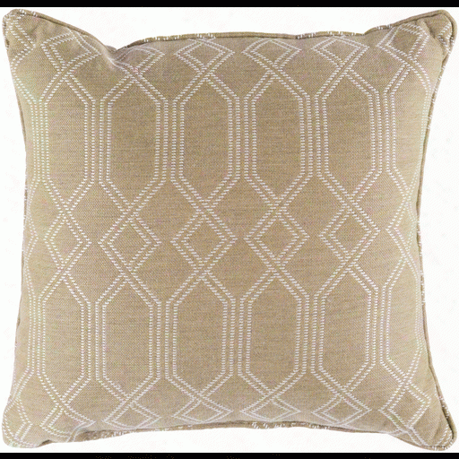 Crissy Pillow In Khaki & White Design By Sunbrella