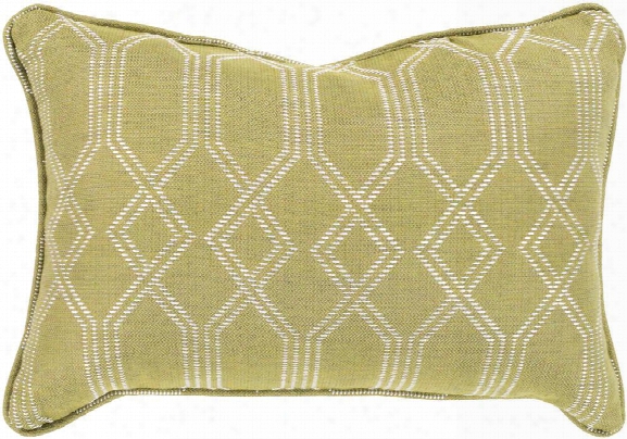 Crissy Pillow In Lime & White Design By Sunbrella