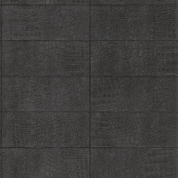 Crocodile Leather Wallpaper In Dark Anthracite By Bd Wall