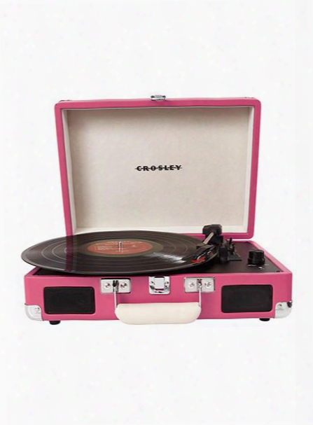 Cruiser Turntable In Pink Vinyl Design By Crosley