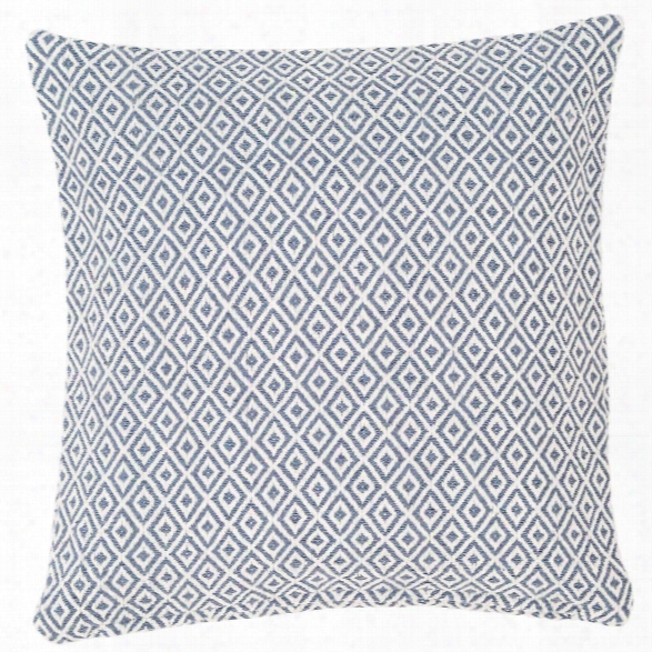 Crystal Denim/white Indoor/outdoor Pillow Design By Fresh American