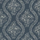 Coverlet Floral Wallpaper in Blue from the Magnolia Home Collection by Joanna Gaines