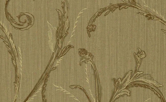 Albany Scrollwork Wallpaper In Neutrals And Yellows Design By Carl Robinson