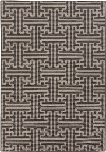 Alfresco Outdoor Rug In Black & Camel Design By Surya