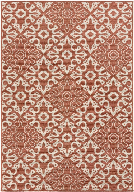 Alfresco Outdoor Rug In Rust & Cream Design By Surya