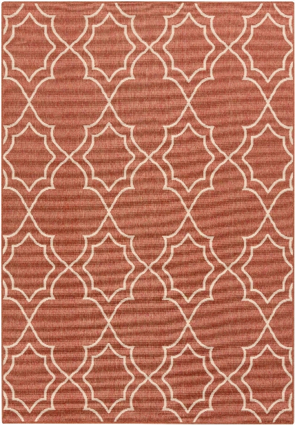 Alfresco Outdoor Rug In Rust & Khaki Design By Surya