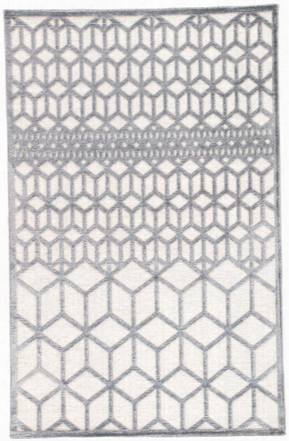 Alicante Geometric White & Dark Gray Area Rug Design By Jaipur