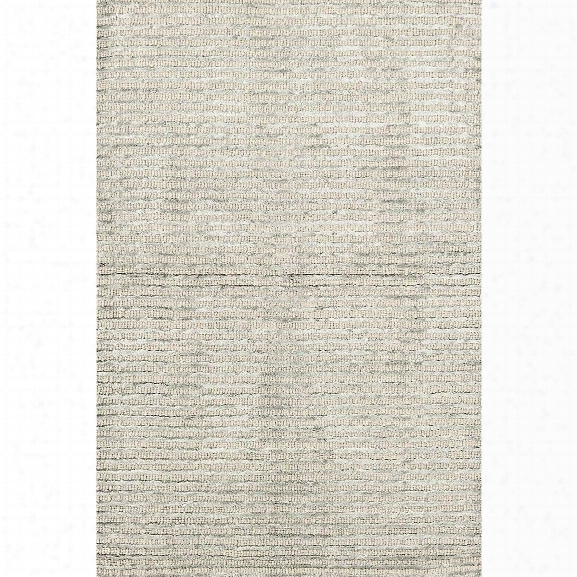 Path Stripe Silver Viscose Hand Knotted Rug Design By Dash & Albert