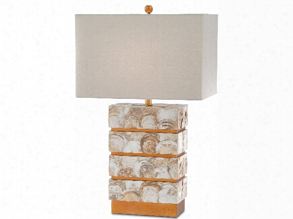 Cyclades Table Lamp In Smoke Capiz Design By Currey & Company