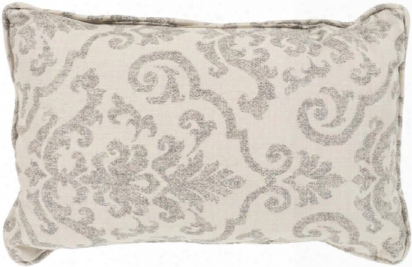 Damara Pillow In Ivory & Taupe Design By Sunbrella