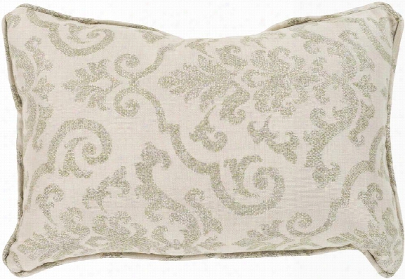 Damara Pillow In Khaki & Grass Green Design By Sunbrella