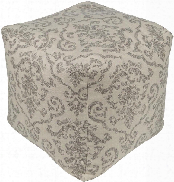 Damara Pouf In Ivory & Taupe Edsign By Sunbrella