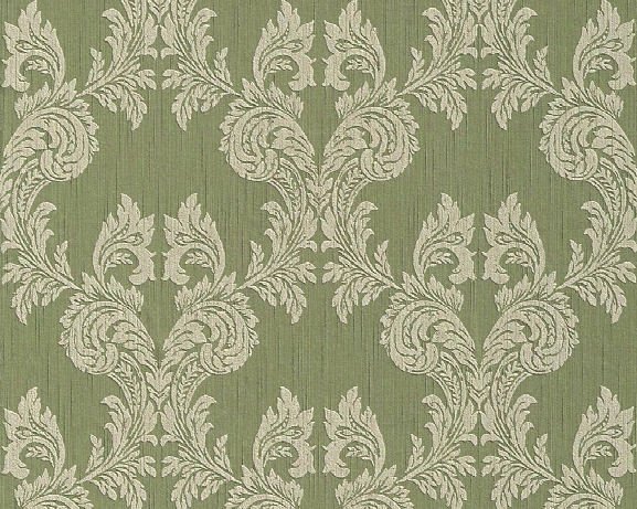 Damask Floral Wallpaper In Green Design By Bd Wall