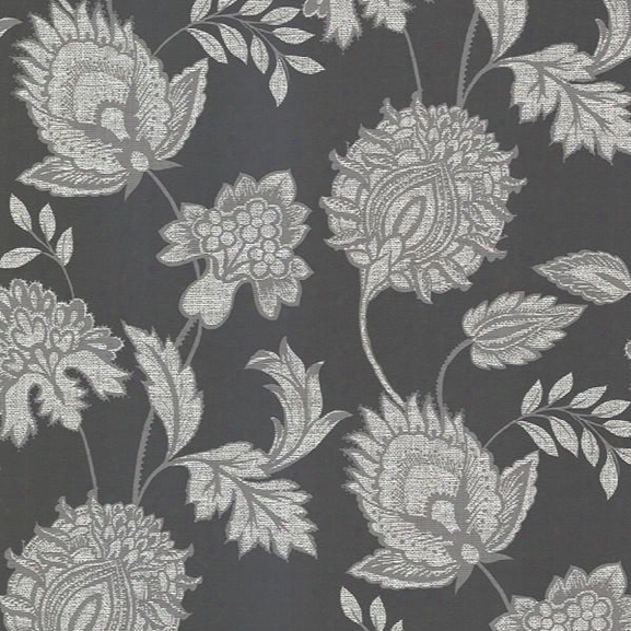 Danfi Black Jacobean Wallpaper From The Savor Collection By Brewster Home Fashions
