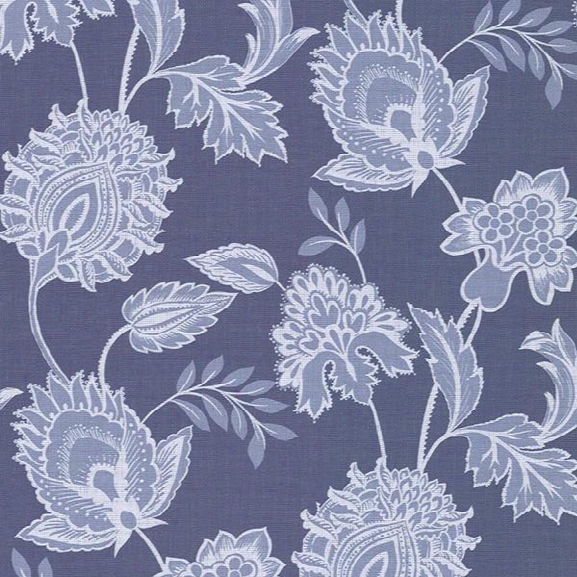 Danfi Blue Jacobean Wallpaper From The Savor Collection By Brewster Home Fashions