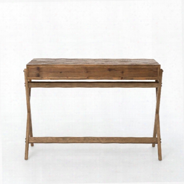 Danny Pencil Desk In Bleached Pine & Aged Oak