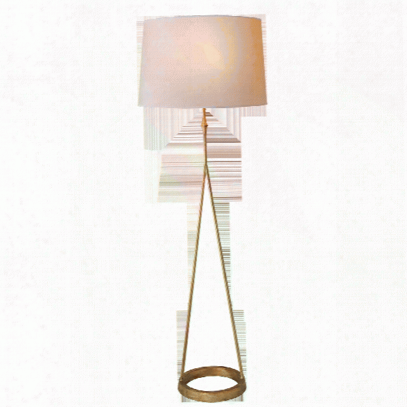 Dauphine Floor Lamp In Various Finishes W/ Natural Paper Shade Design By Studio Vc